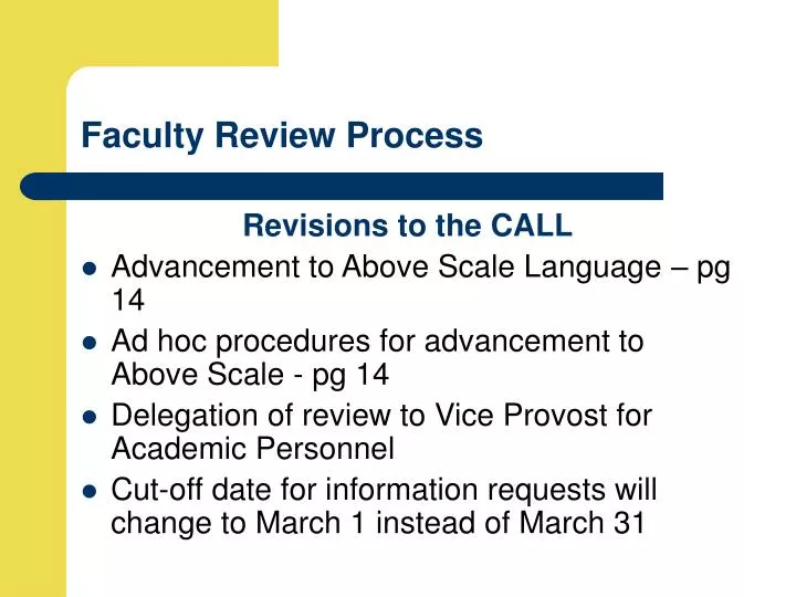 faculty review process