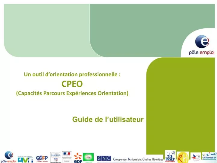 un outil d orientation professionnelle cpeo capacit s parcours exp riences orientation