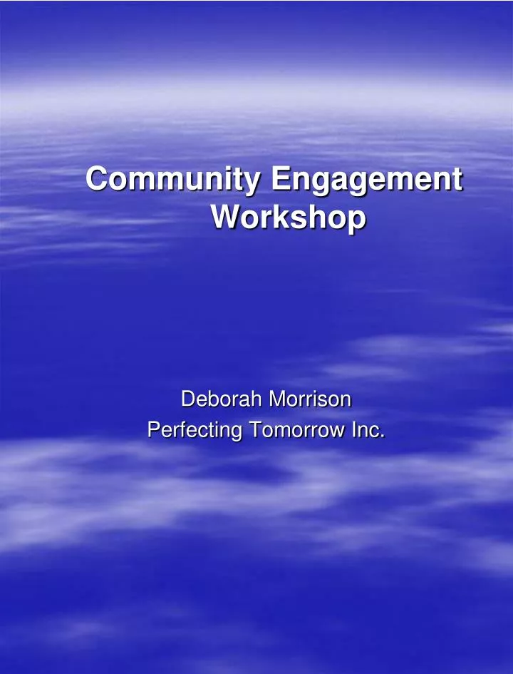 community engagement workshop