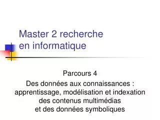 master 2 recherche en informatique