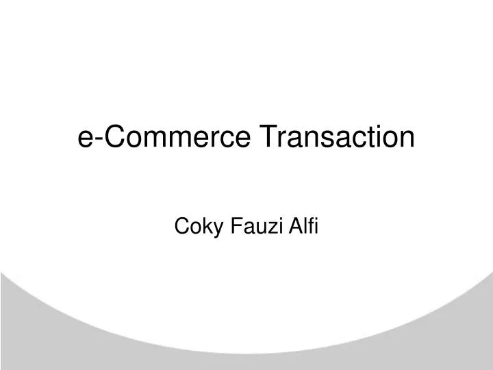 e commerce transaction