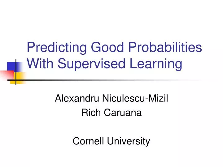 predicting good probabilities with supervised learning