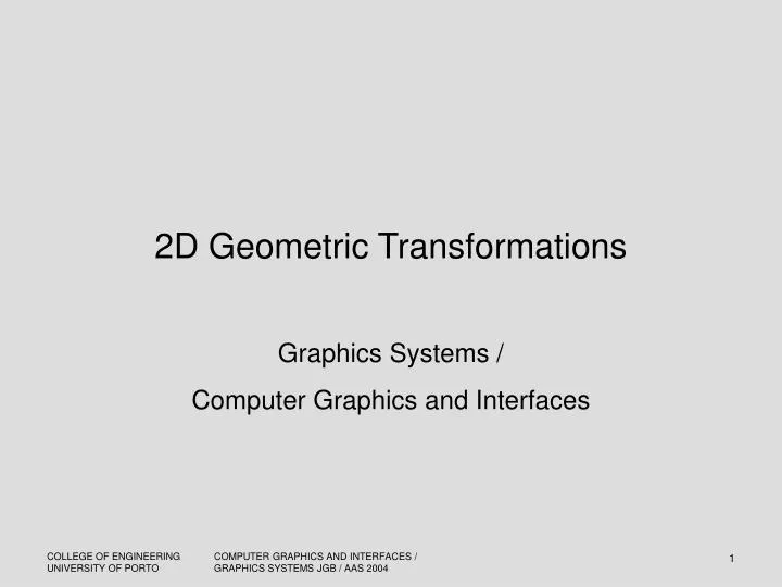 2d geometric transformations