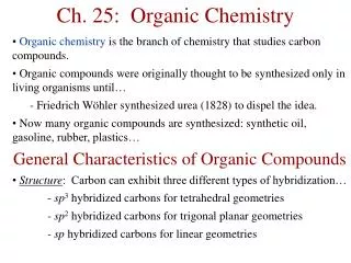 Ch. 25: Organic Chemistry