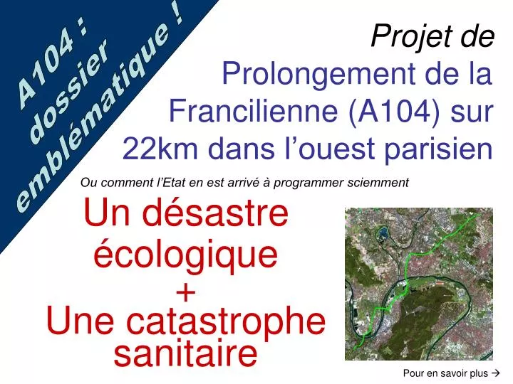 projet de prolongement de la francilienne a104 sur 22km dans l ouest parisien