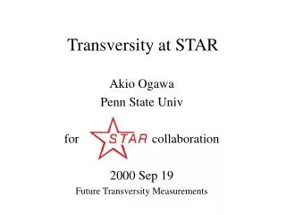 Transversity at STAR