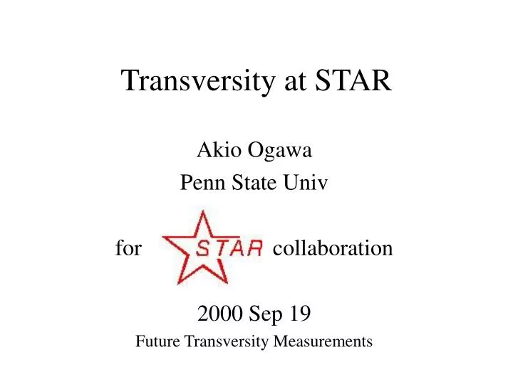 transversity at star