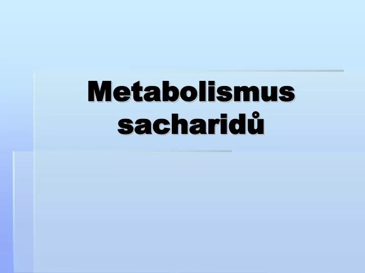 metabolismus sacharid