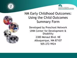 NM Early Childhood Outcomes: Using the Child Outcomes Summary Form