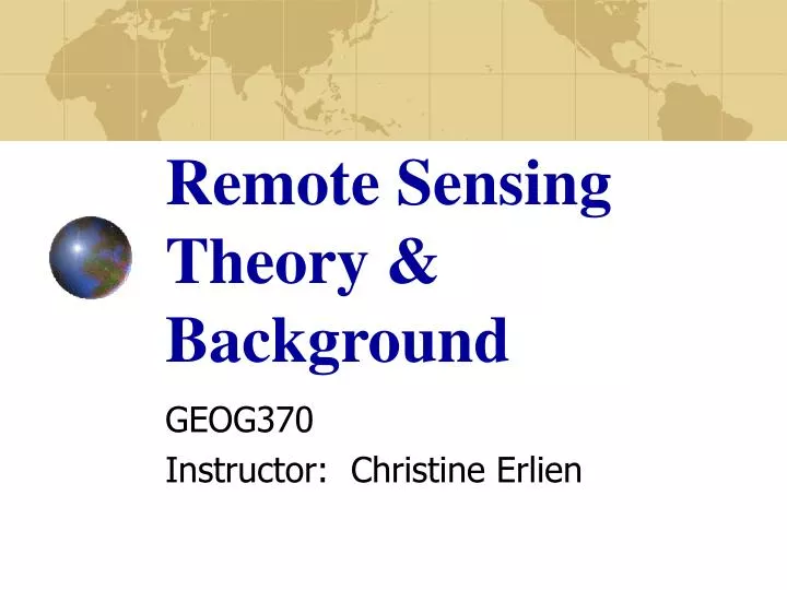 remote sensing theory background