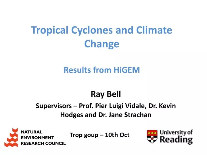 tropical cyclones and climate change results from higem