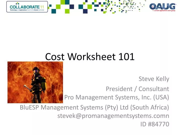 cost worksheet 101