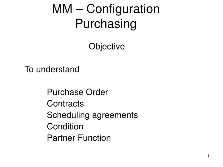 mm configuration purchasing