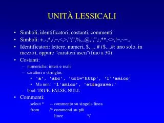 unit lessicali