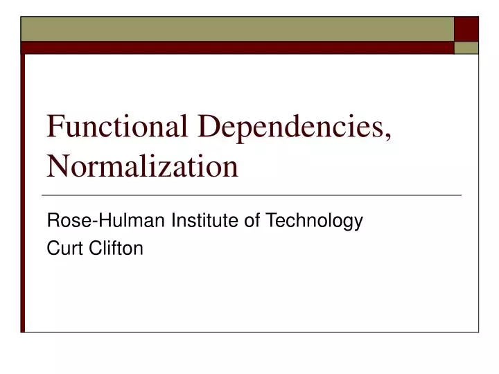 functional dependencies normalization