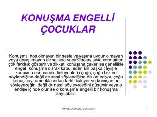 konu ma engell ocuklar
