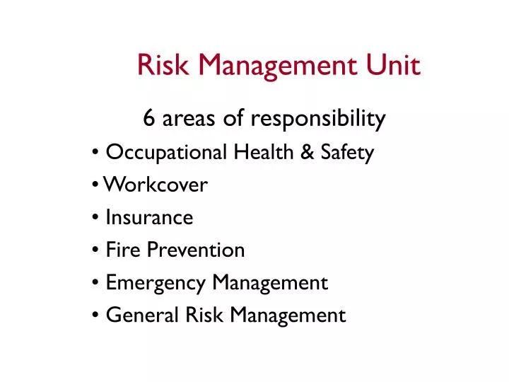 risk management unit
