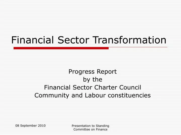 financial sector transformation