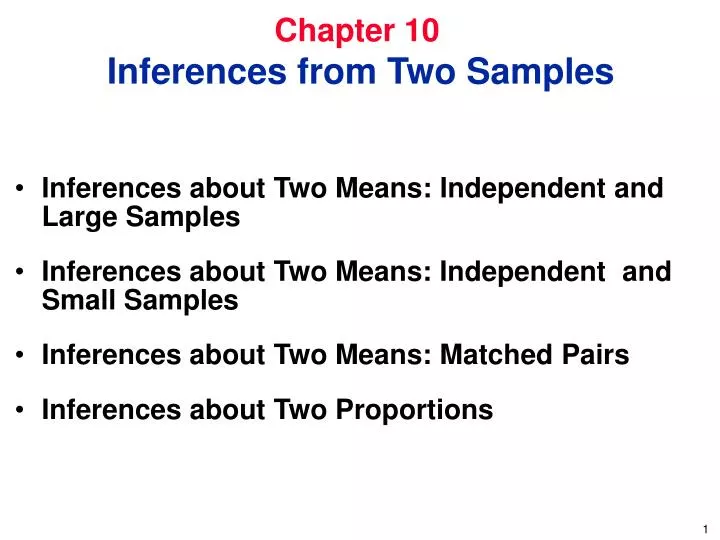 chapter 10 inferences from two samples
