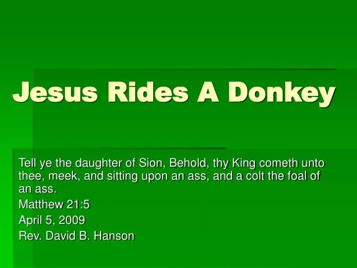 jesus rides a donkey