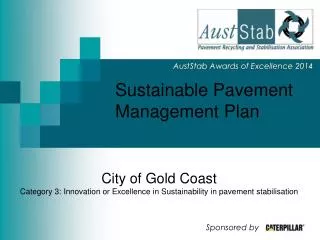 Sustainable Pavement Management Plan