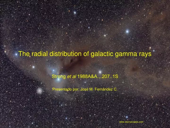 the radial distribution of galactic gamma rays