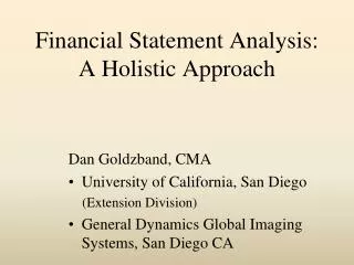Financial Statement Analysis: A Holistic Approach