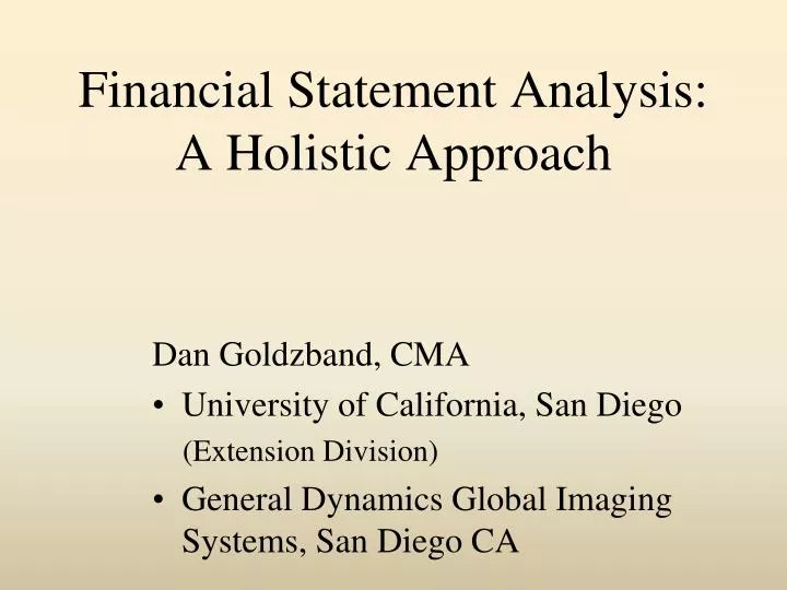 financial statement analysis a holistic approach