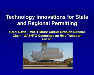 Technology Innovations for State and Regional Permitting