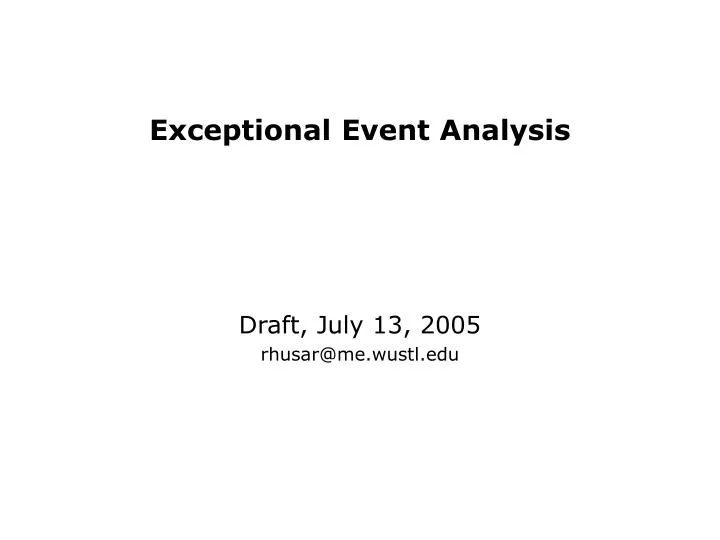 exceptional event analysis