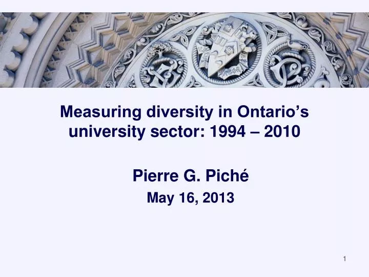 measuring diversity in ontario s university sector 1994 2010