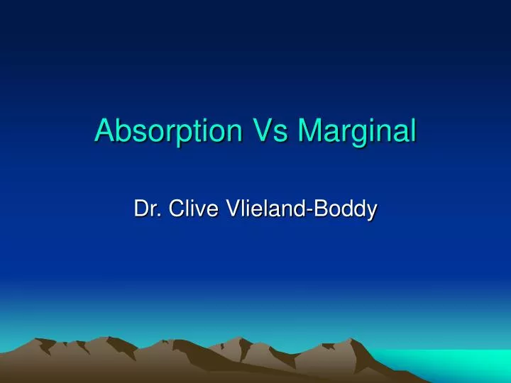 absorption vs marginal