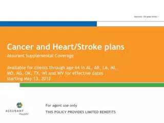 Cancer and Heart/Stroke plans