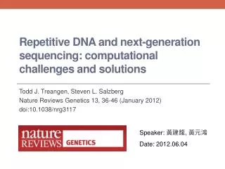 Repetitive DNA and next-generation sequencing: computational challenges and solutions