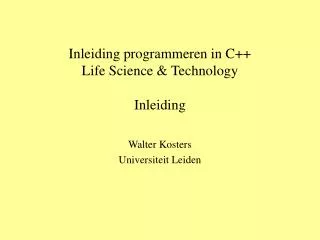 inleiding programmeren in c life science technology inleiding