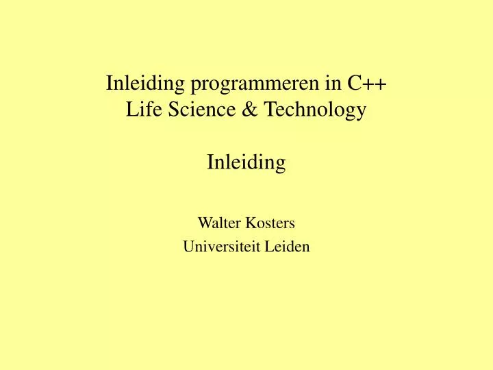 inleiding programmeren in c life science technology inleiding