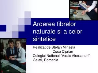 Arderea fibrelor naturale si a celor sintetice