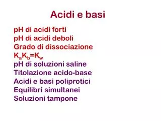 acidi e basi