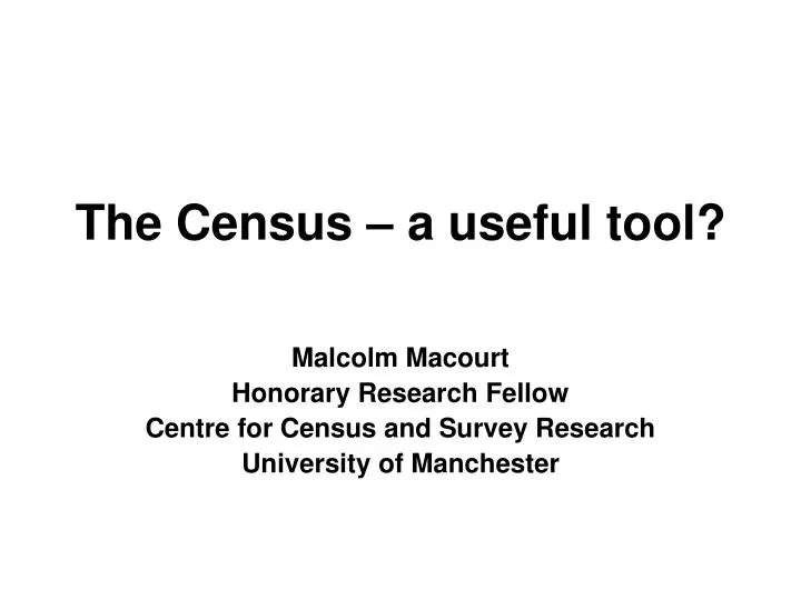 the census a useful tool