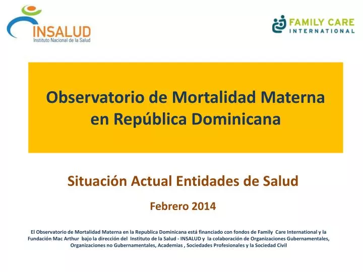observatorio de mortalidad materna en rep blica dominicana