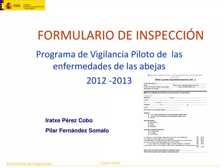 formulario de inspecci n