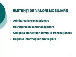 emiten i de valori mobiliare