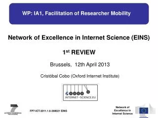WP: IA1, Facilitation of Researcher Mobility