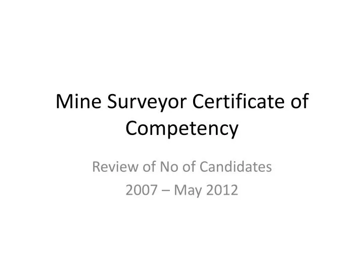 mine surveyor certificate of competency