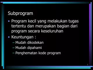 Subprogram