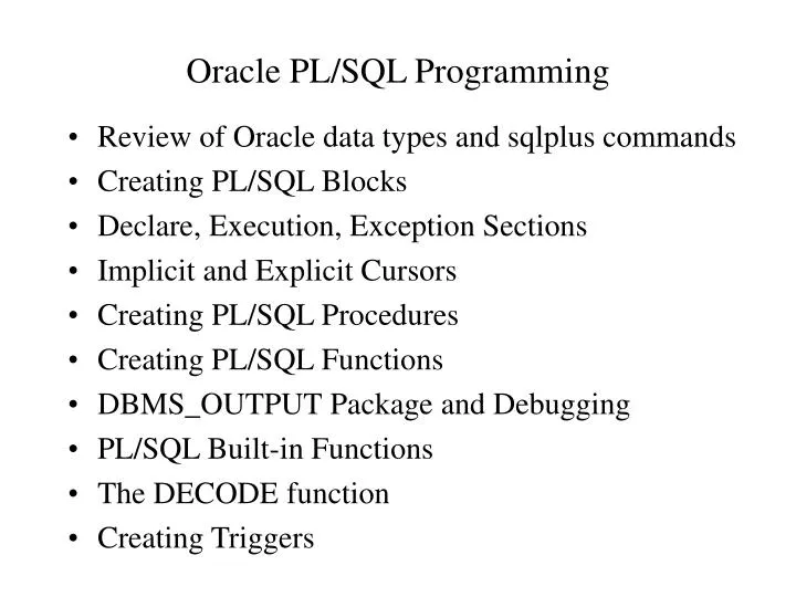 oracle pl sql programming