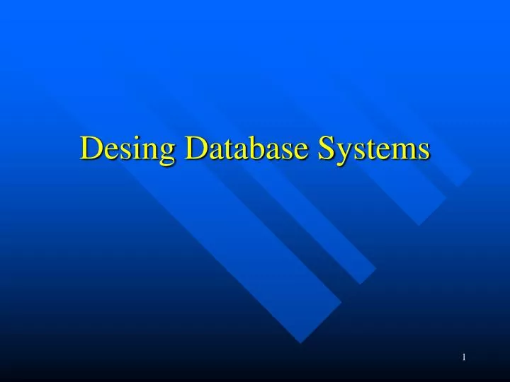 desing data base systems