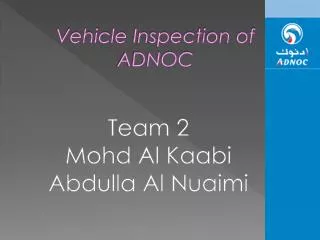 Vehicle Inspection of ADNOC