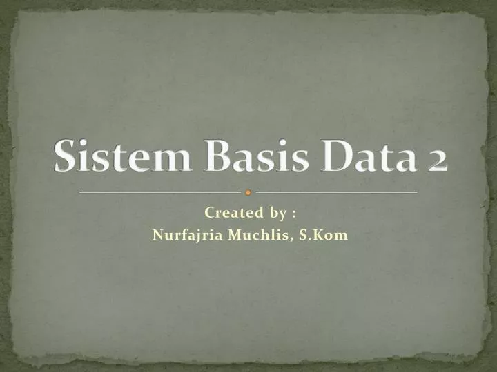 sistem basis data 2