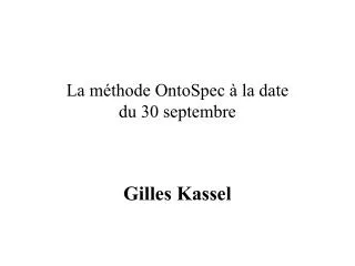 la m thode ontospec la date du 30 septembre